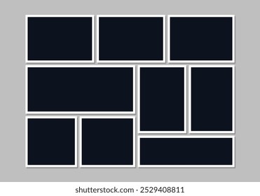 Photo frame template with collage grid effect, collage templates, birthday collage, collage art