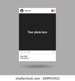 Photo Frame Template For Friends Internet Sharing. Social Media Notifications. Vector Illustration. Mock Up. Isolated