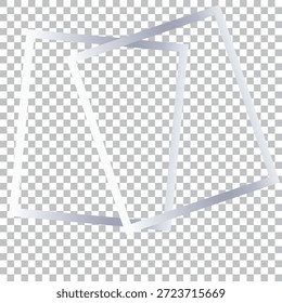 No. Plantilla del marco de la foto en el fondo transparente para la fotografía, scrapbook, recuerdos. Borde de papel en blanco con lugar vacío