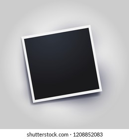 Photo frame template with shadows on a white background. Vector illustration. Isolated on white background.