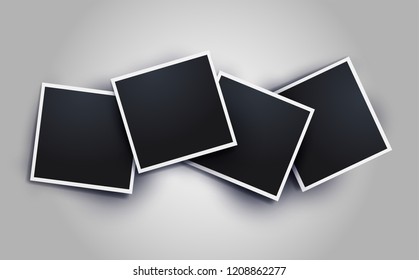 Photo frame template with shadows on a white background. Vector illustration. Isolated on white background.