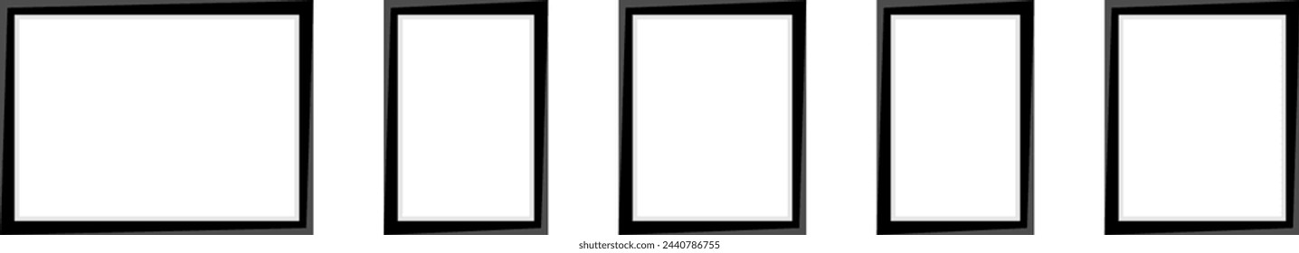 Photo Frame Template, simple vector isolated square frames of various sizes. design can be edited