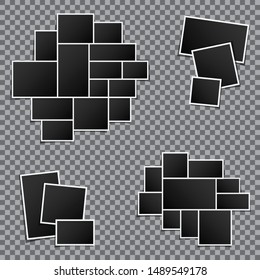 Photo frame templates isolated on transparent background.