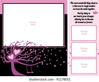 Photo Frame with Two Hearts Held in a Tree of Hearts with poem "The Most Wonderful Thing"