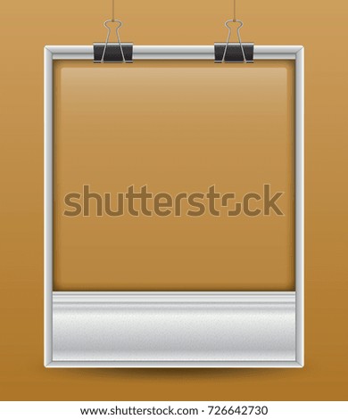 Photo frame with two paper clips illustration