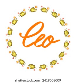 Photo frame used to decorate logos Leo zodiac