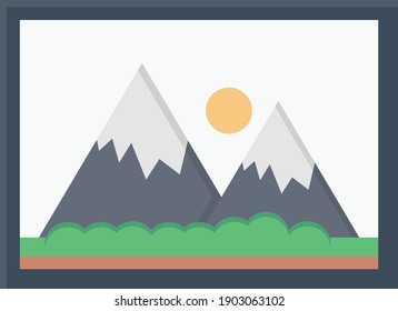 photo frame vector flat colour icon
