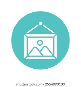 Photo Frame vector Glyph Cricle Icon.Eps file 10