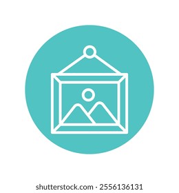 Photo Frame vector Glyph Cricle Icon.Eps file 10