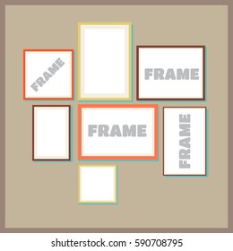 Photo frame vector illustration. Photo frame isolated on a retro background