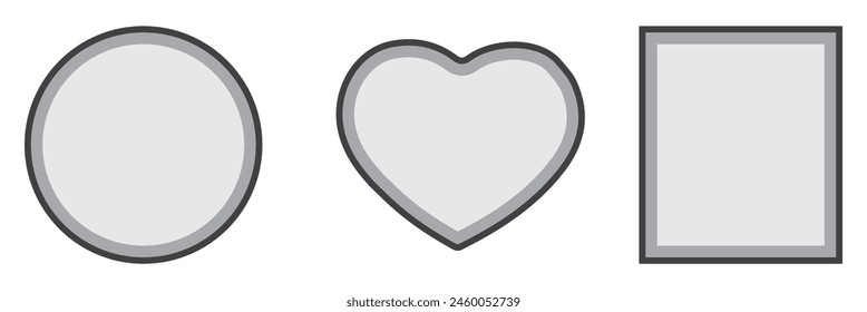Photo frame. Vector isolated picture frame mockup with shadow on white background. Poster frame mockup. Vector  illustration. EPS 10