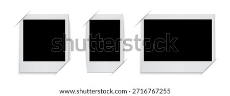 Photo Frame Vector Mockup Set – Blank Retro Polaroid Style Picture Frames, Realistic Paper Border Isolated on White Background