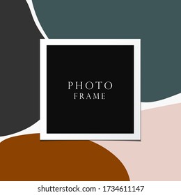 Photo frame vector on beautiful background. Modern art illustration. Album for pictures and memory. Photograph.