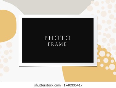 Photo frame vector on beautiful background. Modern art illustration. Album for pictures and memory. Photograph.