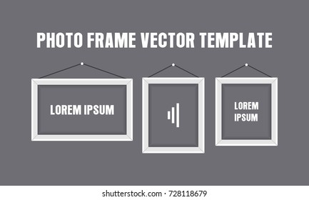 Photo Frame Vector Template For Banner, Wallpaper, Background in Trendy Flat Design Isolated in Black Background
