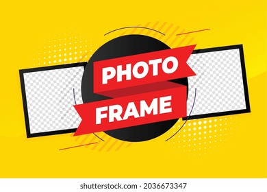photo frame yellow background design