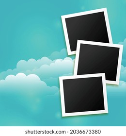 photo frames background with clouds
