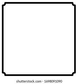 photo frames, business card frames, thick black lines that surround the frame, white background, plain