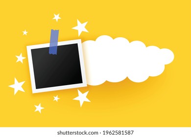 photo frames with clouds and stars