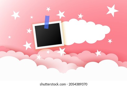 photo frames with clouds stars