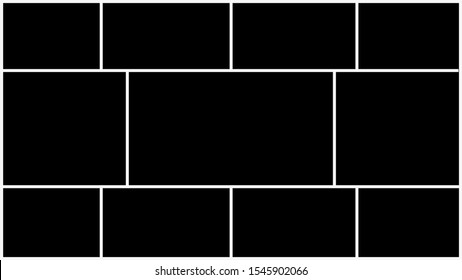 Photo frames collage. Template for wall gallery. Vector illustration. EPS 10.