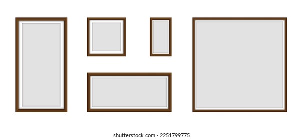 photo frames. Collection Photo frames, isolated. Template mockup photo frame different shapes. Set of empty photo frames symbol. Vector illustration