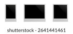 Photo frames collection. Tree empty white photo frame mockups