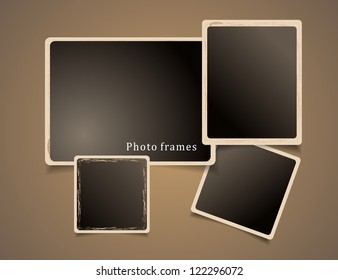 Photo Frames Design. Vintage Vector illustration.