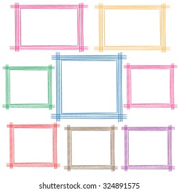 Photo frames doodle sketch, vector