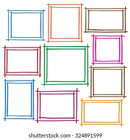 Photo frames doodle sketch, vector