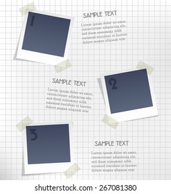 Photo Frames For Infographic On Paper Sheet In A Cage