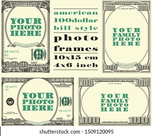 Photo Frames Inspirated 100 Dollar Bill