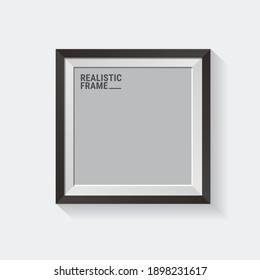 Photo Frames isolated on white background. Realistic square black frames mockup. Frame template for picture, painting, poster, lettering or photo gallery