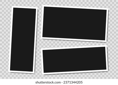 Photo frames. Photo frames, isolated. Template mockup photo frame different shapes. Vector illustration