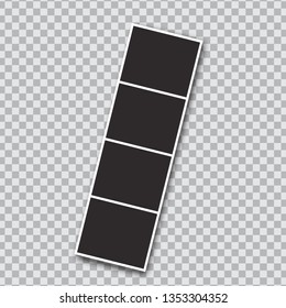 Photo frames mockup design. White border on a transparent background. Vector
