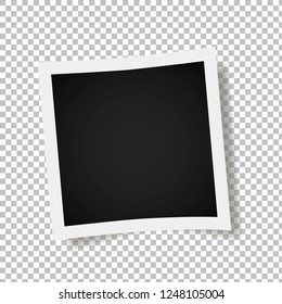 Photo frames on transparent background. Vector illustration.