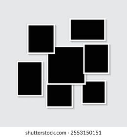 photo frames on transparent background smooth pattern. collage templates, birthday collage, collage art