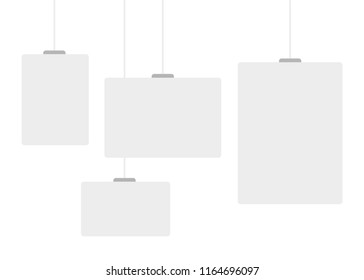 Photo frames or poster templates on transparent background. Photo gallery portfolio wall