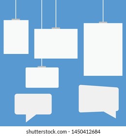 Photo frames or poster templates on transparent background. Photo gallery portfolio wall