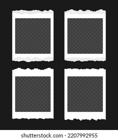 Photo frames with ripped edges, picture frame vector