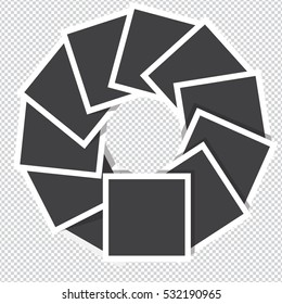 photo frames rotate counter-clockwise isolated on transparent background