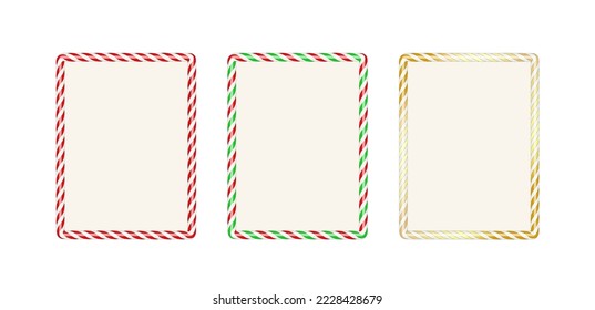 Photo frames set for Advent and Christmas for decoration, vector illustration with white background
