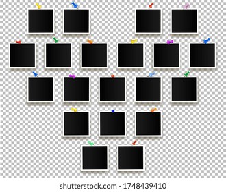 photo frames set in shape of heart vector illustration