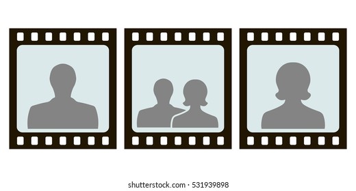 photo frames slide frames for pictures in  form of frames of negative film, vector template