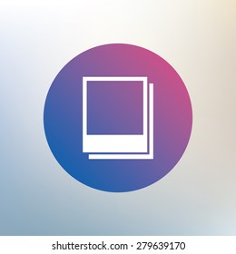 Photo frames template sign icon. Empty photography symbol. Icon on blurred background. Vector