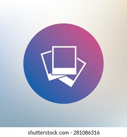 Photo frames template sign icon. Empty photography symbol. Icon on blurred background. Vector