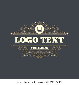 Photo frames template sign icon. Empty photography symbol. Flourishes calligraphic ornament. Vector