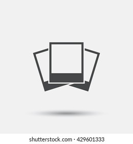 Photo frames template sign icon. Empty photography symbol. Flat photo frame web icon on white background. Vector