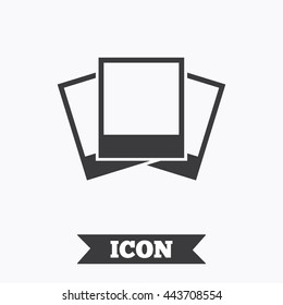 Photo frames template sign icon. Empty photography symbol. Graphic design element. Flat photo frame symbol on white background. Vector