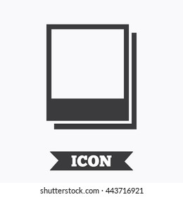 Photo frames template sign icon. Empty photography symbol. Graphic design element. Flat photo frame symbol on white background. Vector